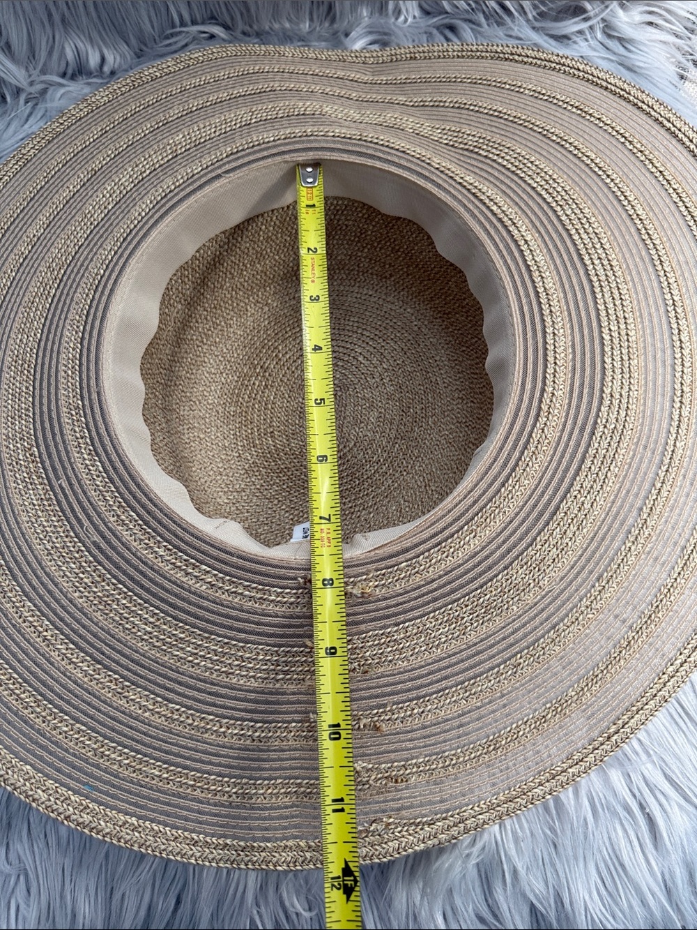 Nine West Cream Wide Floppy Brim Straw Sun Hat - Picture 7 of 15